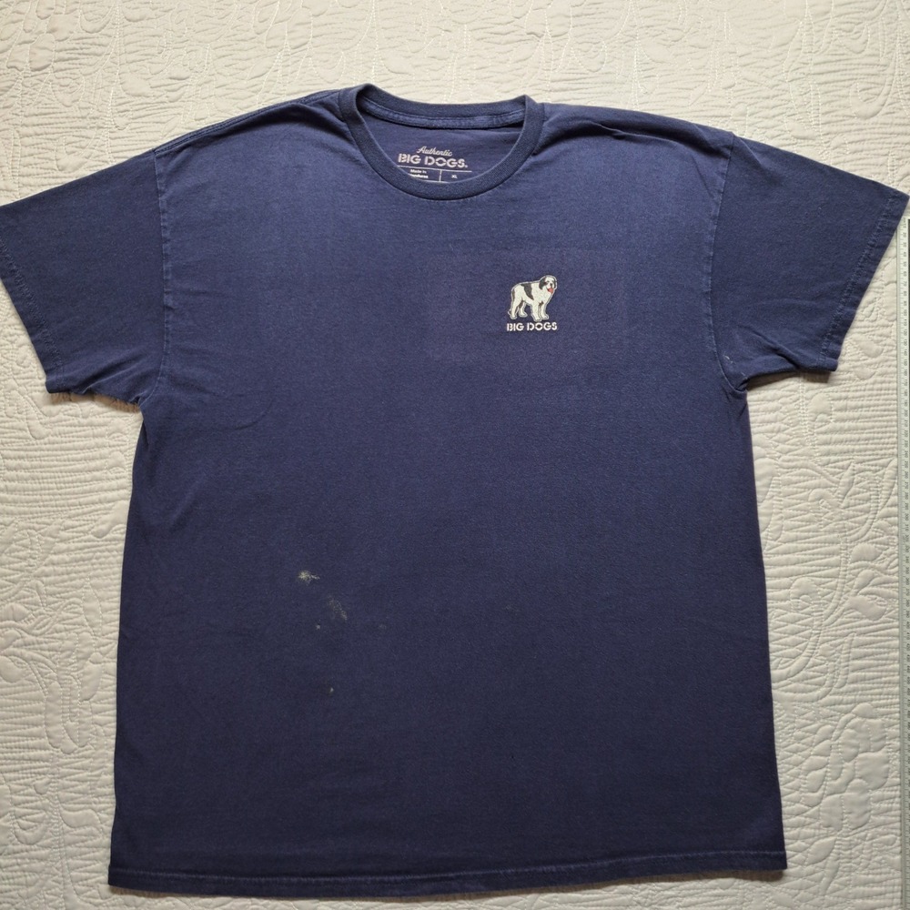 Big Dogs Backyard BBQ T-Shirt Mens XL Navy Blue Good Boss of the Sauce Graphic